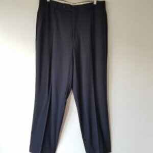 Oscar De Le Renta Wool Blend Black Pleated Dress Pants Trouser Slacks Waist 34